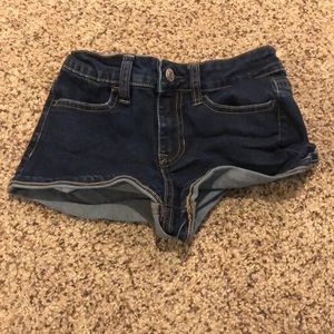 Dark wash jean shorts